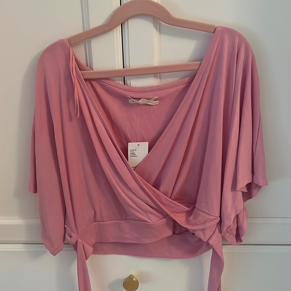 Urban outfitters pink tie blouse